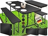 KESSER® Bierzeltgarnitur 3-teilig Set Tisch & 2x Bank | Buffettisch für...