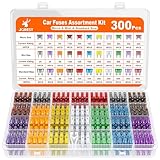 JOREST 300Pcs Kfz Sicherung Set, 160 Mini Flachsicherungen + 90 Standard...