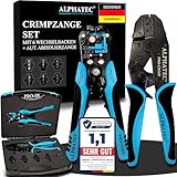ALPHATEC® 8-teiliges Crimpzange Set mit Wechselbacken inkl. automatische...