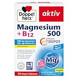 Doppelherz Magnesium 500 + B12 2-Phasen – Hochdosiert mit 500 mg Magnesium pro...