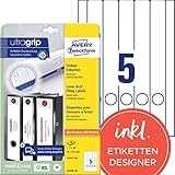 AVERY Zweckform L4758-10 Ordnerrücken Etiketten (50 Rückenschilder mit...