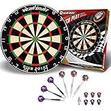 Dartscheibe Kork Offizielles mit Pfeilen Turniermaß Bristle Dart Scheibe...