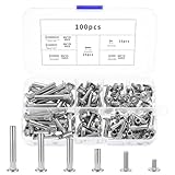 100 Stück M4 Verbindungsschrauben(50 x Möbelschrauben, 50 x Hülsenschrauben),...