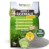 Terrauno - Rasenkalk für den Herbst gegen Moos & Unkraut I 15 kg Gartenkalk...