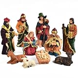 XIABYAYU Krippenfiguren Set, Weihnachtskrippe Figuren, 10 Stück Krippe...