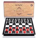 Artlyfe Dame Spiel, Hochwertiges Magnetisches Dame, Tragbares und Faltbares...