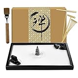 Artcome Japanese Zen Sand Garden for Desk with Rake, Stand, Rocks and Mini...