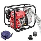 7.5PS Benzin-Wasserpumpe Gartenpumpe,35000l/h und 30m Förderhöhe&8m...