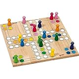 Goki 56914 - Brettspiel Ludo aus Holz für 4 Spieler hochwertig verarbeitet 24 x...