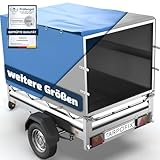 Tarpofix® Anhänger Plane 208x114x90 cm inkl. Planenseil | Anhängerplane...