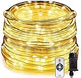 HAUSPROFI 15M 200 LEDS Lichterschlauch mit Fernbedienung,Lichterkette, 8 Modi...