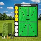 Golf Abschlagmatte, 38.5x24.5cm Golf Übungsmatte mit Dual-Turf (35mm Rough &...