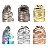 Tyqour 6 Stück Fingerhut, Einstellbare Fingerhut Nähen, Fingerschutz, Sewing...