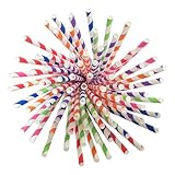 100 Stück Papier Strohhalme, Einweg Abbaubarkes Papier Trinkhalme, Cocktail...
