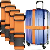 Gepäckgurte für Koffer – Orange, 4er-Pack – Premium-Nylongurte zur...