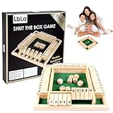 songyea Shut The Box Spiel, 4 Spieler Würfelspiel, Brettspiel aus Holz,...