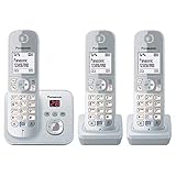 PanasonicKX-TG6823GS DECT Schnurlostelefon mit Anrufbeantworter (3 Mobilteile,...