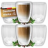 Felino® Latte Macchiato Gläser doppelwandige Thermogläser Set [6 Stück] [350...