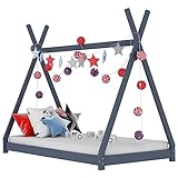 vidaXL Kiefernholz Massiv Kinderbett Hausbett Bettenhaus Spielbett Tipi Indianer...