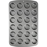 PME CSB111 Antihaftbeschichtete Mini-Muffinform mit 24 Löchern aus Karbonstahl,...