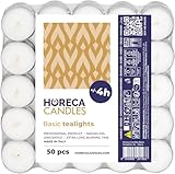 Horeca Candles - Teelichter mit 4 Stunden Brenndauer - 50 Stück, Weiß - Ohne...
