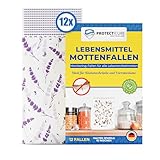 Hochwertige Lebensmittel Mottenfallen - 12 Klebefallen mit Pheromon – ungiftig...