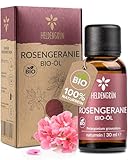 Heldengrün® BIO Rosengeranienöl [100% NATURREIN] - Echter Rosenduft - Blumig...