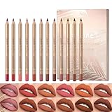 Sitovely 12 Farben Schlankes Lippenkonturenstift Set, Longwear Smooth Lip Pencil...