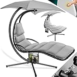 KESSER® Schwebeliege mit Sonnenschirm, Hängeliege, Sonnenliege H200, L194,...