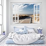 Fototapete Strand Fenster 183 x 127 cm inklusive Kleister Fenster Ausblick Meer...