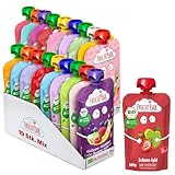 FruchtBar Bio Quetschie Schatzkiste, Vorteilspaket mit 19 Fruchtpürees in...