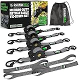 Rhino USA Selbstaufrollende Spanngurte (4er-Pack) - 2.5cm x 3m (540kg...