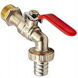 Wasserhahn Garten 3/4 Zoll - Kugelhahn aus Messing mit PTFE-Kugeldichtung -...