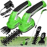 tectake® Akku Heckenschere elektrisch, Strauchschere 7.2V, Grasschere mit 2...