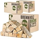 Buche Brennholz 25 cm Kaminholz 30, 60 oder 90kg für Kaminofen Lagerfeuer...