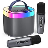 Ankuka Tragbare Karaoke-Maschine, Bluetooth Karaoke Lautsprecher mit 2 Mikrofon,...