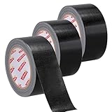 Fyguard 3 Rollen Panzertape Schwarz, 48mm x 28m Schwarzes Gafferband 210μ...