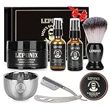 Rasierset für Männer, Barber Set Inkl Rasiermesser, Pre Shave, Rasierpinsel,...