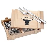 WMF Steakbesteck 12-teilig, mit Namengravur, Steakgabel Steakmesser für 6...