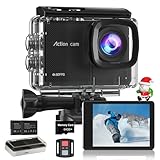 Camlance Action Cam 4K60FPS mit 64GB Karte,HD 64MP 40M Wasserdicht...
