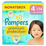 Pampers Baby Windeln Größe 4 (9-14kg) Premium Protection, Maxi, 174 Stück,...