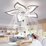 RRBEST LED Deckenventilator mit Beleuchtung,Kreativität 5 Flammige,Leise...