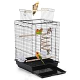 Yaheetech Vogelkäfig mit Vogelspielzeuge Wellensittichkäfig Nymphensittiche...