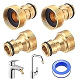 4 Stück Universal-Wasserhahnanschluss für Mischbatterie, Messing...