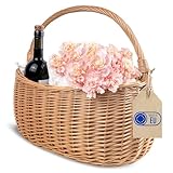 Creative Home Einkaufskorb Weidenkorb mit Henkel Picknickkorb | 45 x 26 x 41 cm...