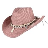 EOZY Cowboyhut Strohhut Damen Sonnenhut Sommer Strandhut Westernhut Panama Hut M...