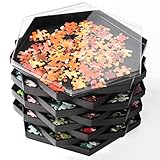 Becko Stapelbare Puzzle Sortiertabletts Puzzlesortierer mit Deckel Puzzle...