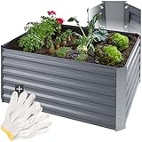 tectake® Hochbeet Metall, Hochbeete-Kit für Beet, Garten und Terrasse, 120 x...