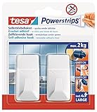 tesa Powerstrips Haken Large ECKIG - Selbstklebender Wandhaken für Glas,...