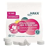 HAKA Spülmaschinen Mini Power Tabs, 75 Stk, umweltschonend, effektiv